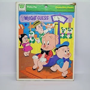 Whitman Looney Tunes Porky Pig Weight Guess Vintage Frame-Tray Puzzle 1976 45120 - Picture 1 of 3