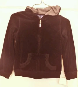 NWT GIRLS GREENDOG BLACK VELVET FULL ZIP HOODIE JACKET Sz S NEW - Picture 1 of 3