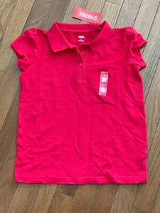 Gymboree Girls Uniform Shop Red Uniform Button Down Polo Shirt Top Size 12 New - Picture 1 of 9