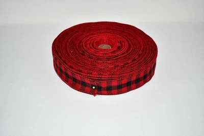 Blulu 150 Yard Christmas Buffalo Plaid Wired Edge Ribbon: Red/Black Plaid – 2.5" - Image 1 of 4