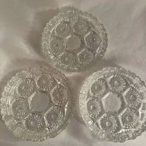 Vintage Menge 3 Aschenbecher schwer rund klar Kristallglas 4,25" Made in Italy - Bild 1 von 5