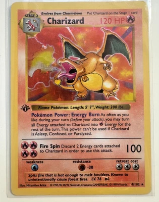1st Edition 1999 Pokemon Base Set Shadowless Holo Charizard 04/102 UNGRADED - Image 1 of 4