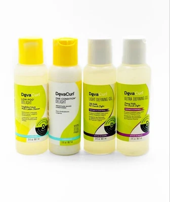 Deva Curl Discontinued PACK Delight Travel Kit Sh+Con+LightDFNGel+UltraDFNGel 3 - Image 1 of 2