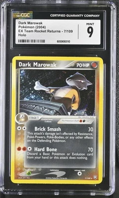 CGC 9 MINT Dark Marowak EX Team Rocket Returns 7/109 Holo SWIRL Pokemon Card - Image 1 of 2