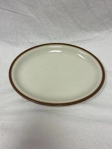 Vintage 1961 Mayer China Restaurant Ware Oval Platter Gold Brown Rim 11.5” - Picture 1 of 4