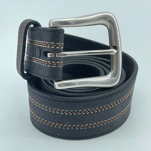 TONY LAMA Mens Western Belt Size 36 Black Leather Stitch Accent Made In USA NEW - Picture 1 of 7
