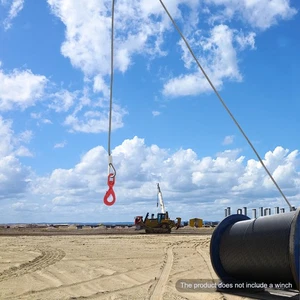 0.5"x75ft Winch Cable Steel 4409lbs Core Wire Rope Self Locking Swivel Hook - Picture 1 of 11