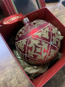 Waterford Holiday Heirlooms 4" palla rosso rubino decorazione natalizia - Foto 1 di 5