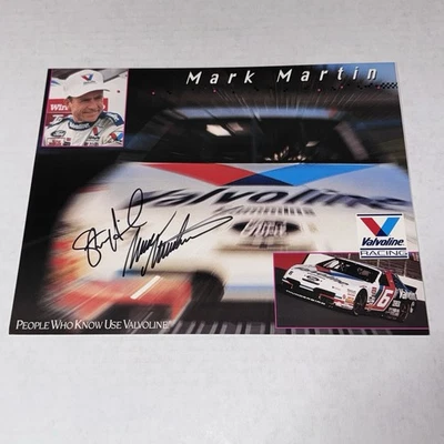 Mark Martin Steve Hmiel NASCAR HALL OF FAME signed #6 photo 1995 VALVOLINE FORD - Image 1 of 2