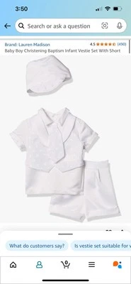 Baby Boy Christening Baptism Outfit, 12-18 Months - Image 1 of 4
