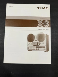 TEAC Stereo Tape Deck X-3 Owner's Manual - Picture 1 of 1