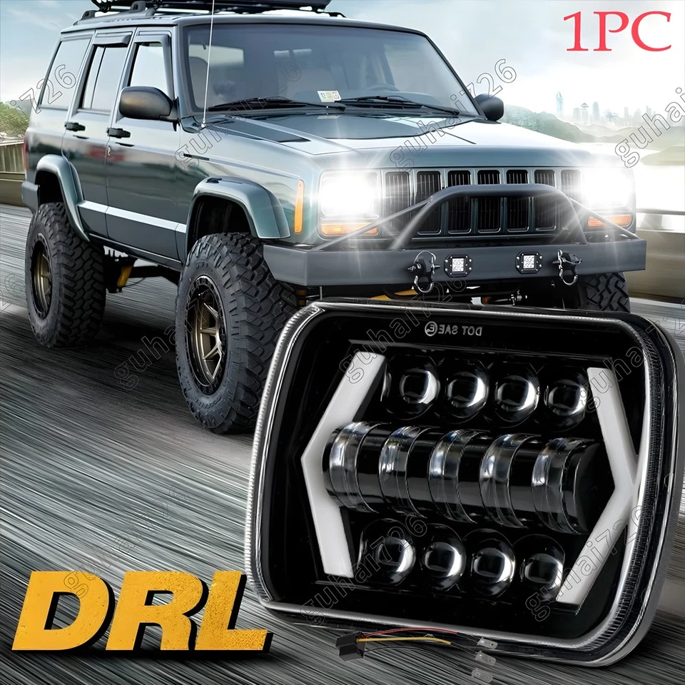 Par de faros LED DRL 5x7" 7x6" para Ford E-150 E-250 Econoline Van Club Wagon Foto 1 de 4