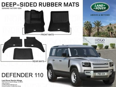 Land Rover Defender L663 110 OEM Front & Rear Rubber Mats LHD GENUINE  VPLES0668 - Image 1 of 2