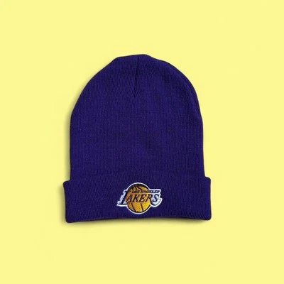 Adidas Los Angeles LAKERS Gorro Púrpura Acrílico Tejido Motion Script NBA  Foto 1 de 4
