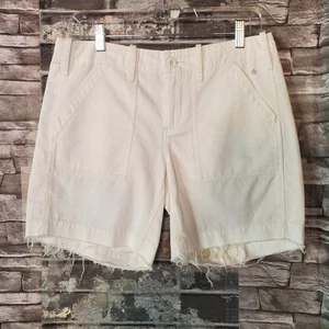 Bermudas G One Peace Issue Goods blancas con flecos bolsillos cortos de mezclilla talla 4 - Imagen 1 de 9