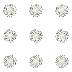 50 pcs Rhinestone Pearl Buttons Accessory Decoration Set for DIY Scrapbooking... - Picture 1 of 9