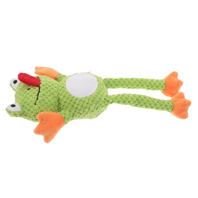 Squeaky Dog Toy - Interactive Plush Cute Frog - Teeth Cleaning Tug Toy for - Image 1 of 4