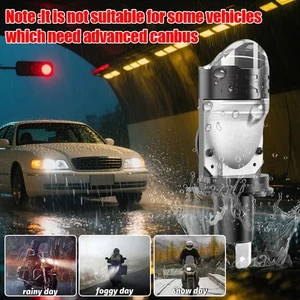 Car Headlight Bulb 6500LM/60W CANBUS Turbo Bulb H4 High Low Fog lamp H4 Lens LED - Picture 1 of 9