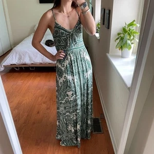 Moulinette Soeurs Paisley V-Neck Sleeveless Maxi Dress Size XS - Picture 1 of 9