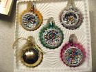 Box of 4 Bradford Christmas Holiday Traditions Ball with Indent Glass Ornaments