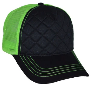 Cappellino camionista trapuntato moda-verde fluo - Foto 1 di 2