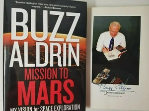 Autographed Buzz Aldrin Signed Book Mission to Mars Astronaut Autograph + Photo - Picture 1 of 6