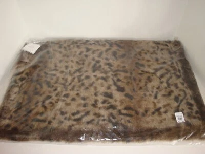 Pottery Barn Faux Tiger Fur Lumbar Pillow Cover 16" x 26" Brown - Image 1 of 4