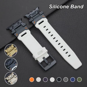 Metal+Silicone Strap for Apple Watch Ultra2 49mm 10 9 8 SE 7 6 5 42 46 45mm Band - Zdjęcie 1 z 40