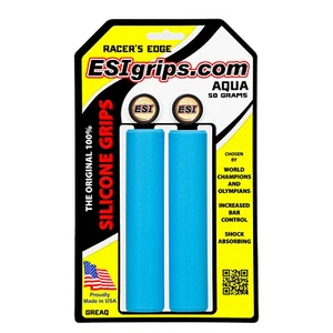 NEW ESI RACER'S EDGE Silicone MTB Handlebar Grips : AQUA - Picture 1 of 2