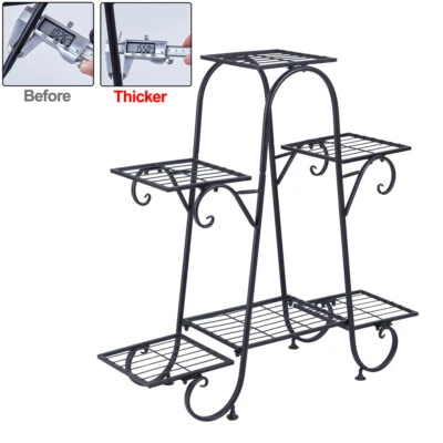 Soporte para plantas de metal más resistente para 6 macetas soporte para jardinera estante para flores Foto 1 de 4