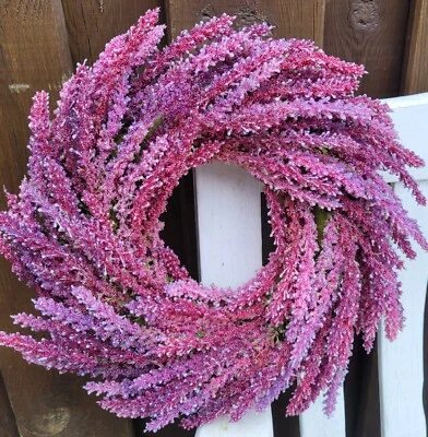 Deko Kranz 30cm Erika Tischkranz Blumenkranz Türkranz Wandkranz magenta pink - Bild 1 von 4