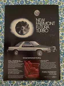 Vintage 1980 Ford Fairmont Futura Turbo Print Ad - Picture 1 of 7