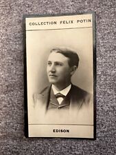 1900 Felix Potin THOMAS EDISON Trading Card Rare Left Facing Tesla Einstein