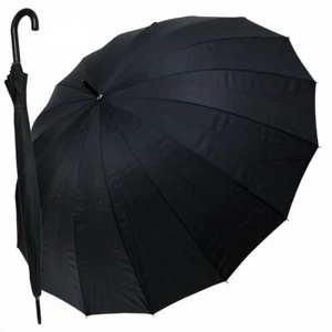 Großer Golfschirm Partnerschirm Portierschirm Regenschirm XXL happy rain Schwarz - Bild 1 von 4