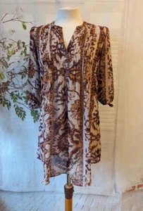 Boho Chic Sheer Tunic Dress Size 6 Vintage Style Cover Up Festival Beach - Picture 1 of 9