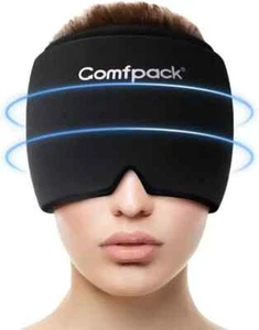 Migraine Relief Cap Hot Cold Gel Head Wrap for Headache & Tension Pain - Picture 1 of 7