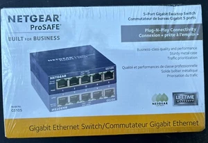 Ethernet Switch: Netgear ProSafe 5-Port Gigabit Desktop Switch - GS105NA - Picture 1 of 4