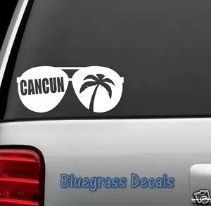 Adesivo decalcomania CANCUN HOLIDAY AVIATOR auto camion laptop Mac SPIAGGIA SOLE ART D1060 - Foto 1 di 1