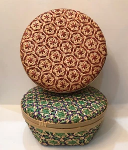 Vintage Thai Handicraft Multipurpose Box Large Bamboo Basket Pikul Pattern 12" - Picture 1 of 36
