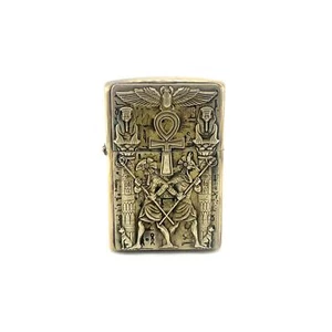 Edc Handcrafted Rare Brass Oil Lighter Case for Zippo Classic Egyptian Pharaohs - Bild 1 von 12
