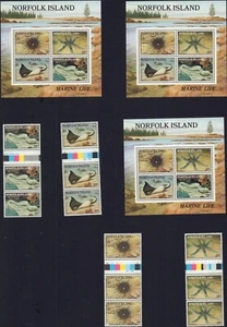 NORFOLK ISLAND 1986 VITA MARINA 377-380 SET X 3 COME NUOVO MNH - Foto 1 di 1