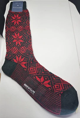 Bresciani Green & Red  Socks Wool -  Size L - Holiday Sale - Image 1 of 4