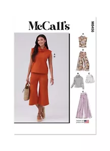McCall's Easy SEWING PATTERN M8456 Misses/Womens Knit Top,Shorts & Trousers - Picture 1 of 8