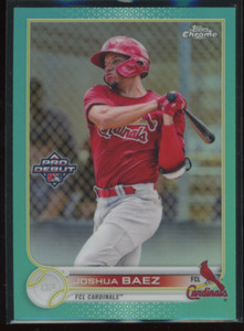 2022 TOPPS CHROME PRO DEBUT /75 JOSHUA BAEZ AQUA TEAL REFRACTOR PRE ROOKIE CARD