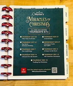 Hallmark Xmas & Mystery Movie Schedule 2024 Dashboard 4 use with HAPPY Planner- - Picture 1 of 3