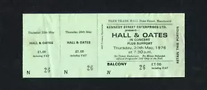 Hall & Oates 1976 Unused Concert Ticket Manchester, UK, She's Gone - Picture 1 of 1