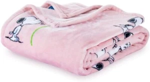 Peanuts Snoopy "Make a Wish Spring Pink" Plush Blanket-AB0CPSHLQSS2 - Picture 1 of 7