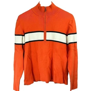 Eddie Bauer Stretch 1/4 Zip Sweatshirt Damen XL orange creme Mock Langarm - Bild 1 von 11