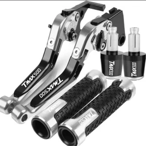 KIT LEVE FRIZIONE E FRENO + MANOPOLE PER YAMAHA TMAX 500 2001-2007 NERO/GRIGIO 1 - Picture 1 of 1