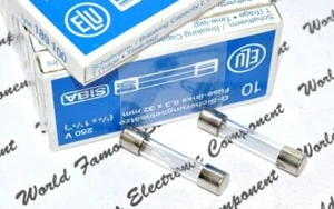 1pz Fusibile in vetro ELU/SIBA (T) 10A 250V 6,3x32mm - per audio - Foto 1 di 7